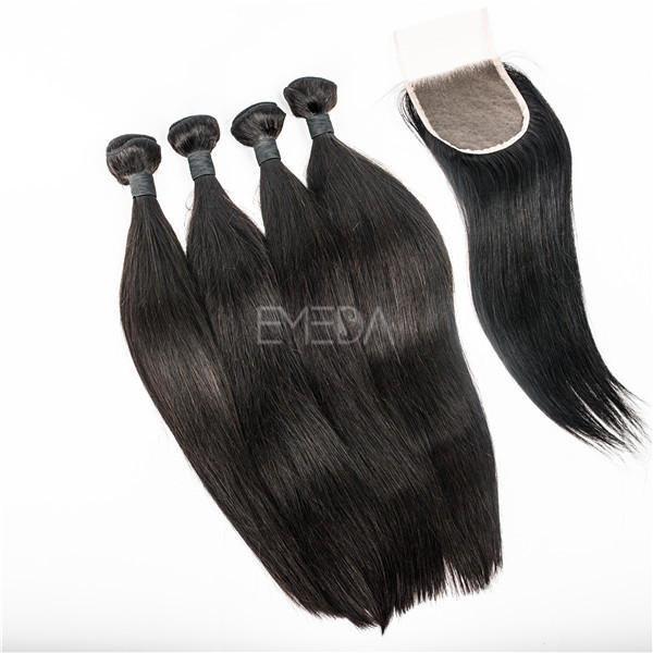 100 human hair extensions with cuticle with lace closures YJ190